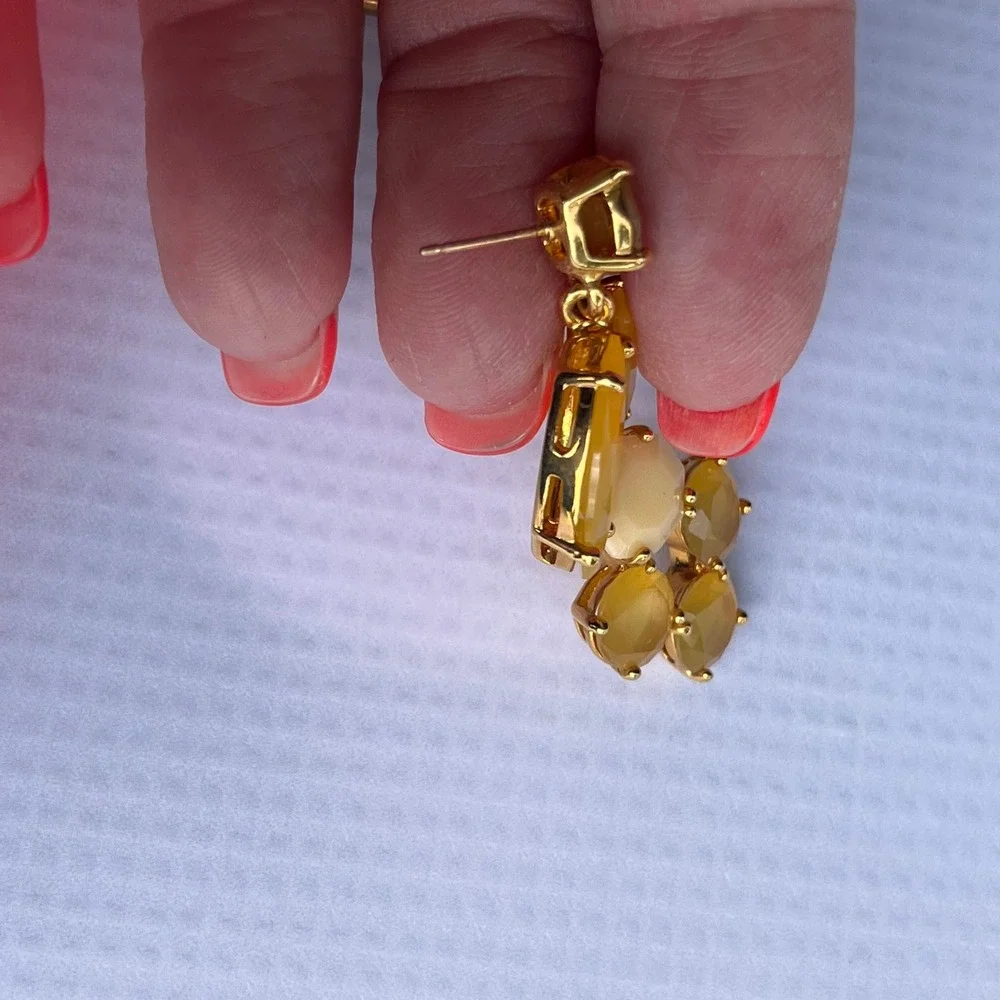 Kate Spade Yellow Statement Chandelier Designer‎ Formal Party Earrings